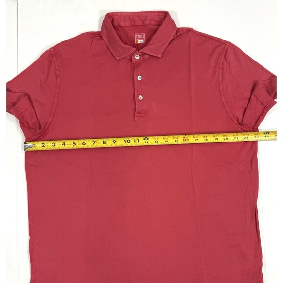 Fedeli Mens Polo Shirt Size 2XL EU 60 Made In Italy Salmon Pink 100% Cotton - Picture 10 of 11